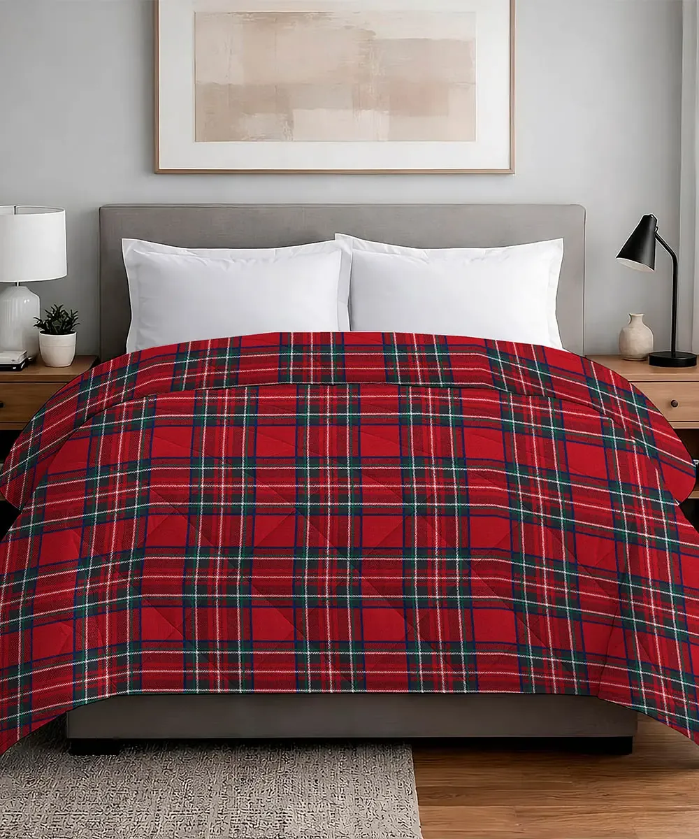 Trapunta Kilt 300 g invernale con un classico tartan rosso - foto 1